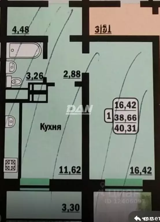 1-к кв. Челябинская область, Челябинск Университетская Набережная ул., ... - Фото 2