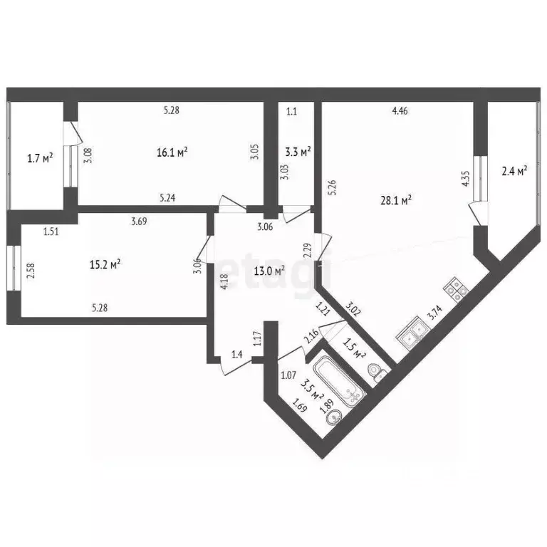 2-к кв. Мордовия, Саранск Республиканская ул., 151А (81.0 м) - Фото 2