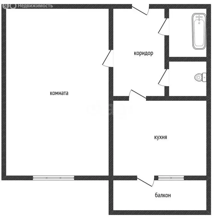 1-комнатная квартира: Торжок, Ленинградское шоссе, 27 (35 м) - Фото 1