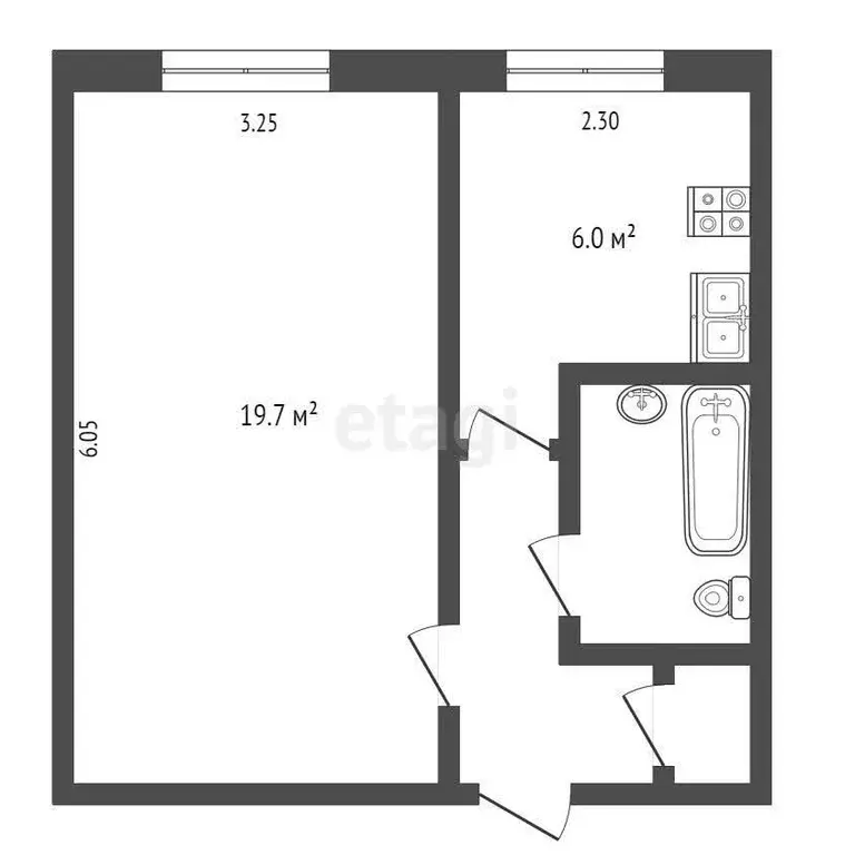 Квартира, 1 комната, 33.4 м - Фото 0