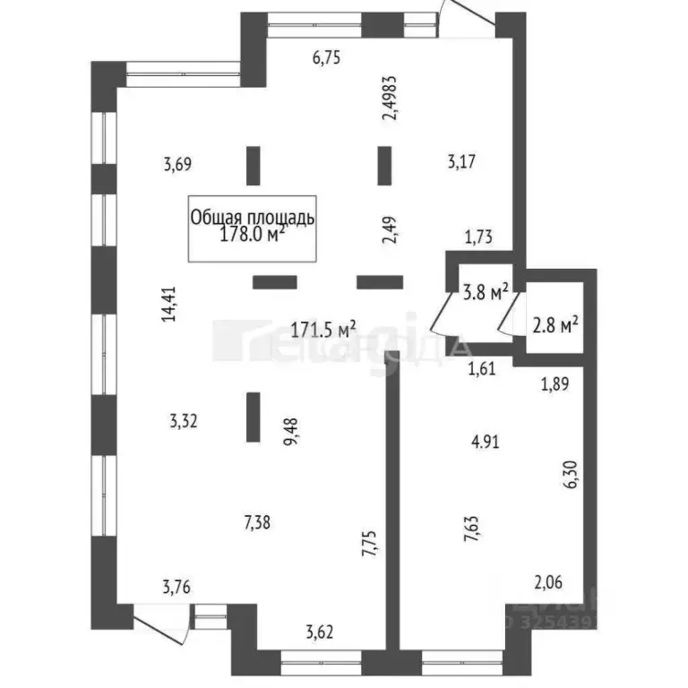 Офис в Новосибирская область, Новосибирск ул. Семьи Шамшиных, 91 (178 ... - Фото 2