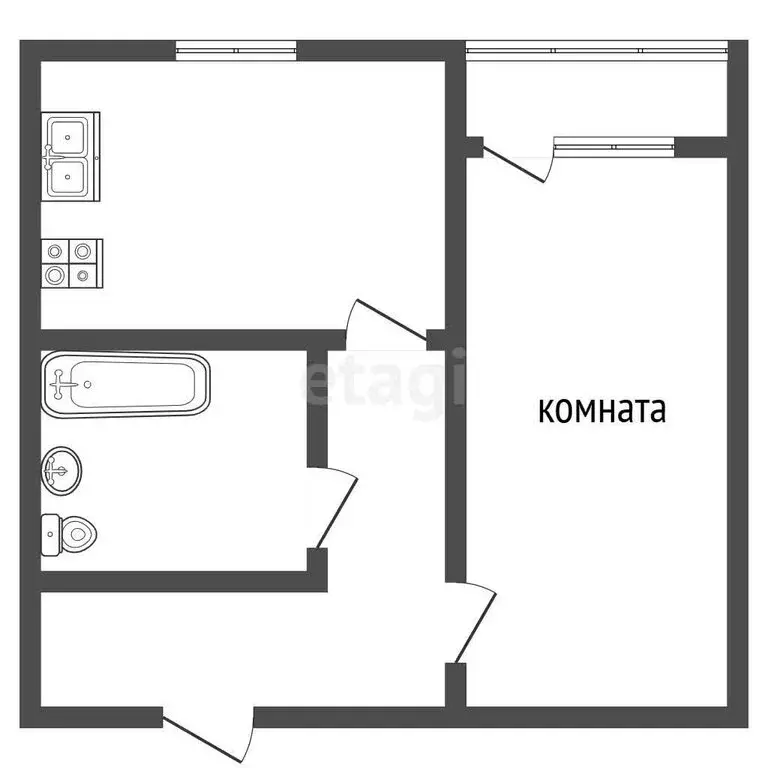 1-комнатная квартира: Заводоуковск, Заводская улица, 11 (31.4 м) - Фото 1