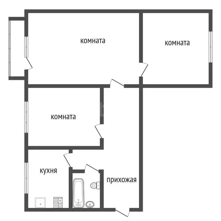 3-комнатная квартира: Тула, улица Макаренко, 15к4 (61 м) - Фото 1