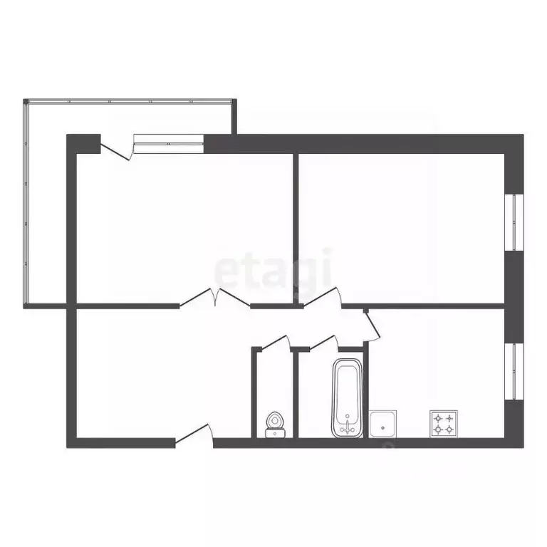 2-к кв. Красноярский край, Красноярск Судостроительная ул., 101 (49.8 ... - Фото 1