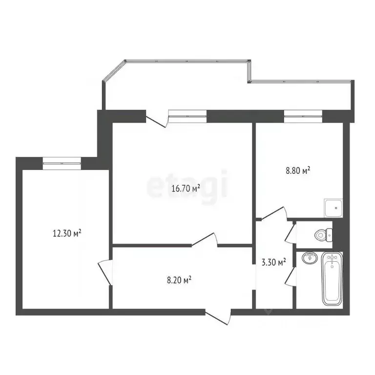 2-к кв. Красноярский край, Красноярск Новосибирская ул., 44 (56.7 м) - Фото 0