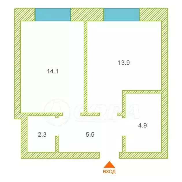 1-комнатная квартира: Тюмень, улица Республики, 204к11 (40.4 м) - Фото 0