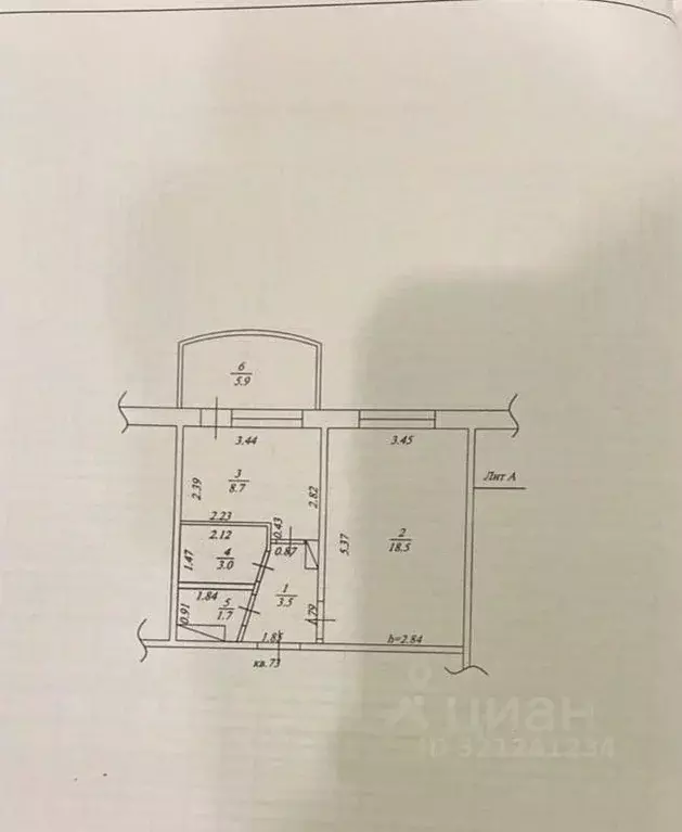 1-к кв. Саха (Якутия), Якутск ул. Ломоносова, 42 (39.17 м) - Фото 0