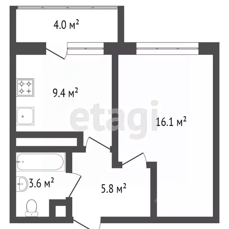 1-к кв. Тверская область, Тверь Псковская ул., 12к3 (38.9 м) - Фото 1