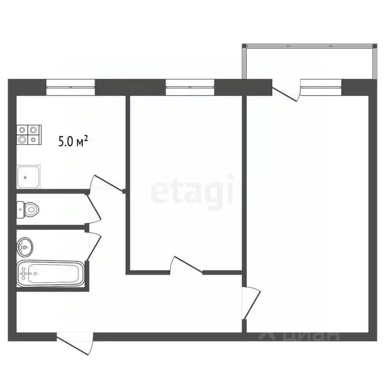 2-к кв. Ярославская область, Рыбинск ул. Рокоссовского, 4 (42.1 м) - Фото 2