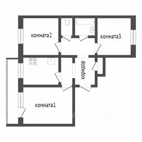 3-к кв. Бурятия, Улан-Удэ Аэропорт мкр, 27 (68.9 м) - Фото 1