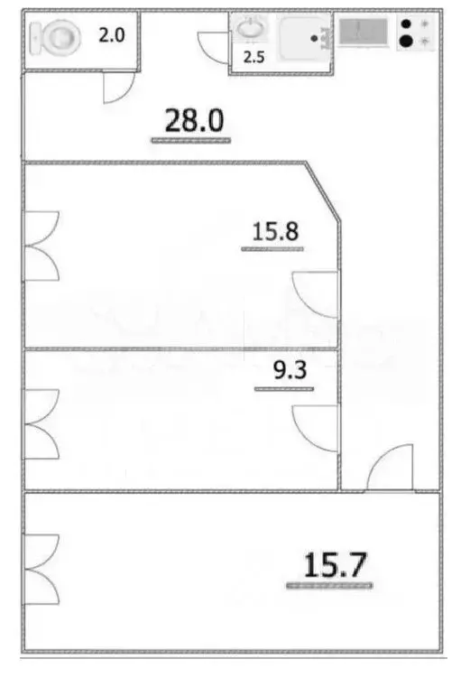 2-к кв. Санкт-Петербург ул. Декабристов, 11 (57.3 м) - Фото 2