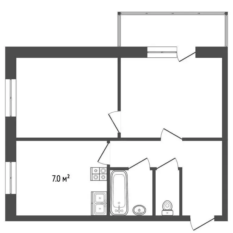 2-комнатная квартира: Кострома, микрорайон Якиманиха, 1 (42 м) - Фото 1