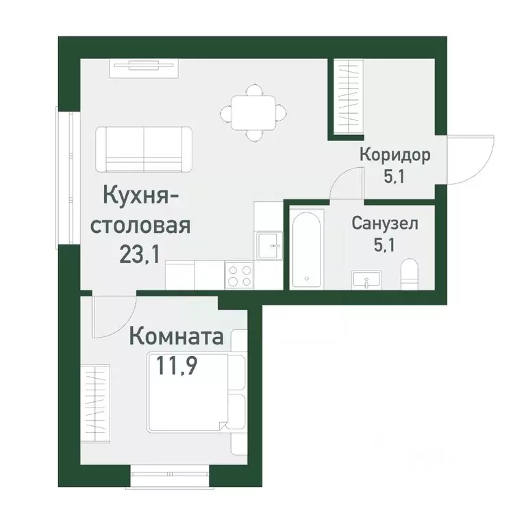 1-к кв. Челябинская область, Челябинский городской округ, пос. ... - Фото 0