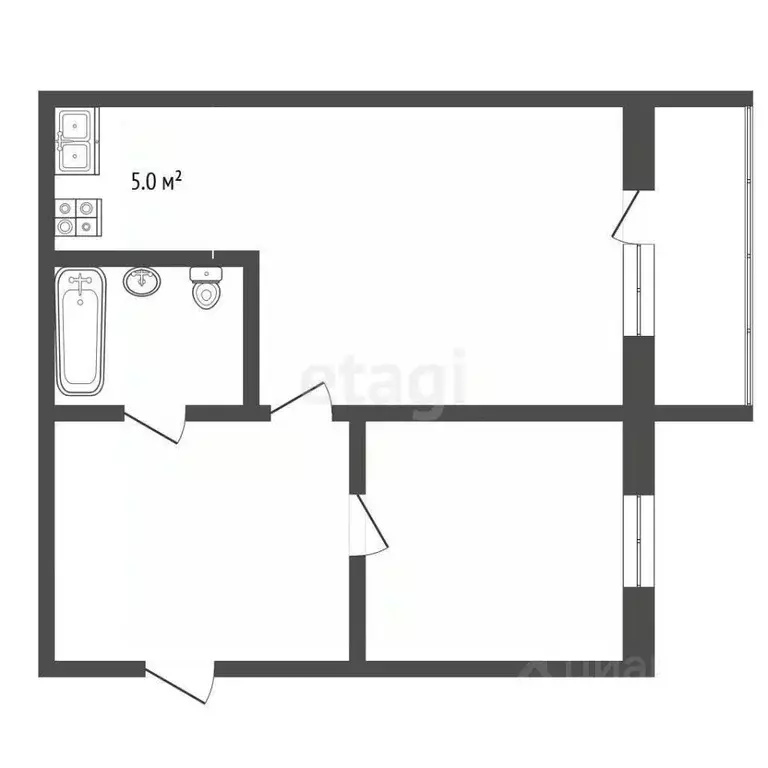 1-к кв. Самарская область, Самара просп. Масленникова, 14 (29.4 м) - Фото 2