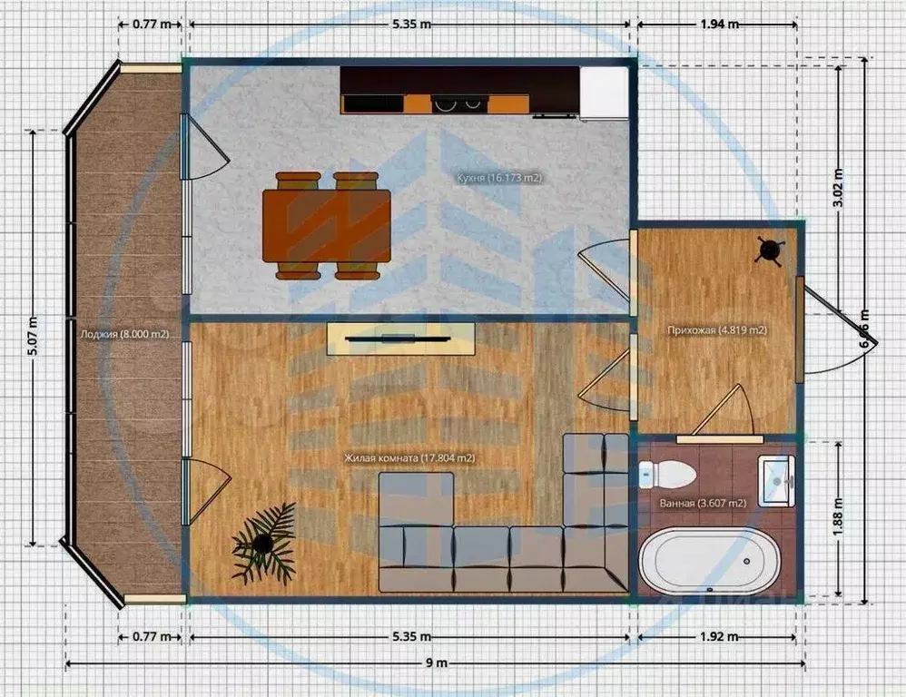 1-к кв. Ставропольский край, Ессентуки Октябрьская ул., 8/1 (43.1 м) - Фото 1