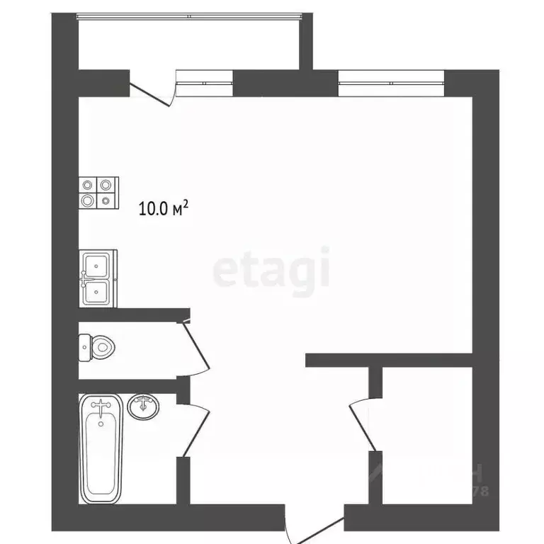 1-к кв. Ханты-Мансийский АО, Ханты-Мансийск ул. Мира, 98 (37.7 м) - Фото 1