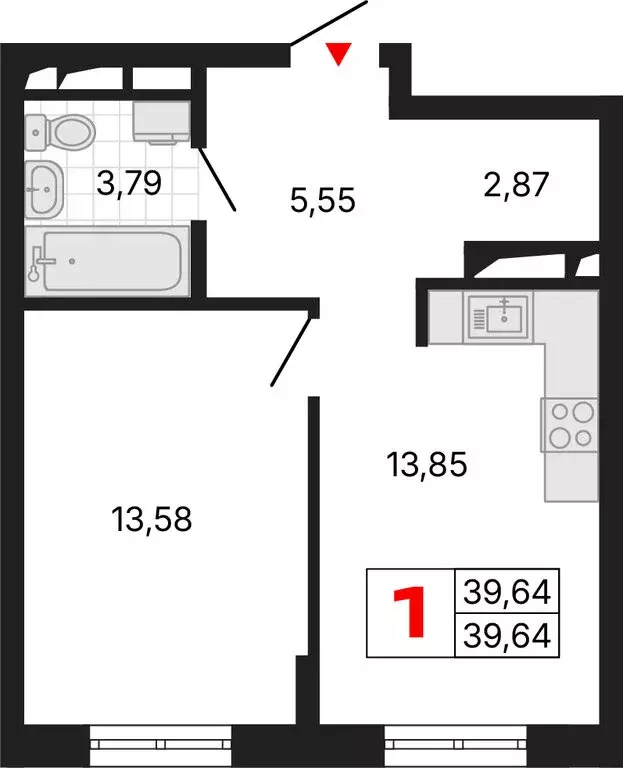 1-комнатная квартира: Екатеринбург, Комсомольская улица, 72А (39.66 м) - Фото 2
