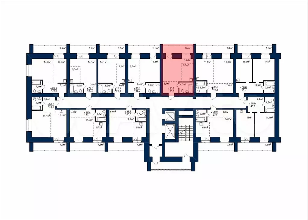 Квартира-студия, 34,8 м, 5/12 эт. - Фото 1