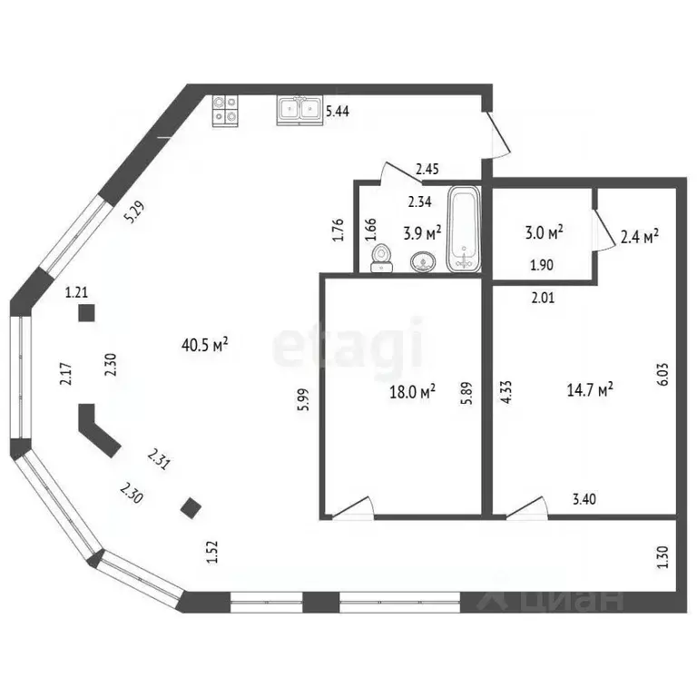 2-к кв. Крым, Ялта муниципальный округ, Кореиз пгт ш. Алупкинское, 14Б ... - Фото 1
