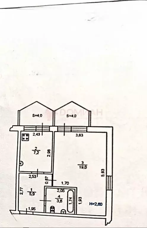 1-к. квартира, 35,7 м, 5/9 эт. - Фото 0