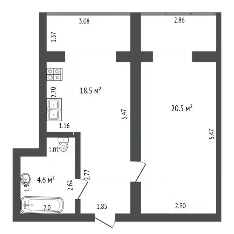 1-к кв. Крым, Бахчисарай ул. Грузинова, 61 (43.6 м) - Фото 2