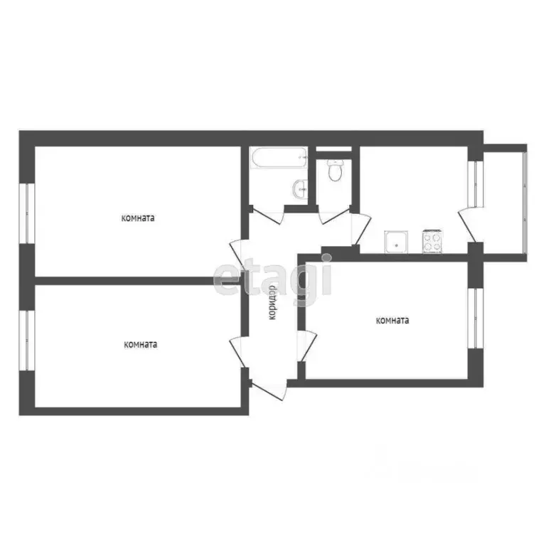 3-к кв. Ханты-Мансийский АО, Сургут ул. Мечникова, 4 (60.1 м) - Фото 1