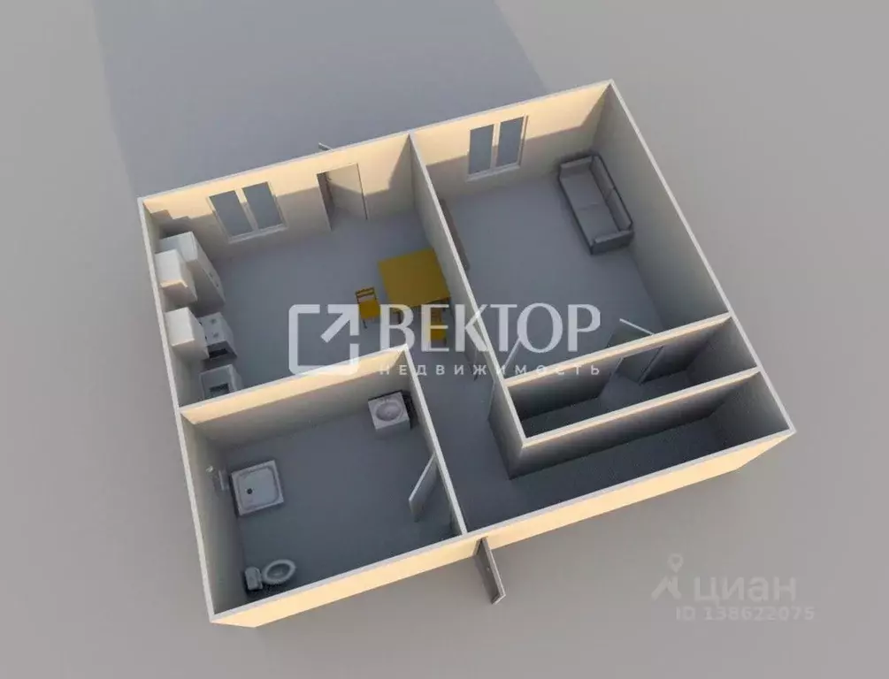 1-к кв. Ярославская область, Ярославский муниципальный округ, пос. ... - Фото 2