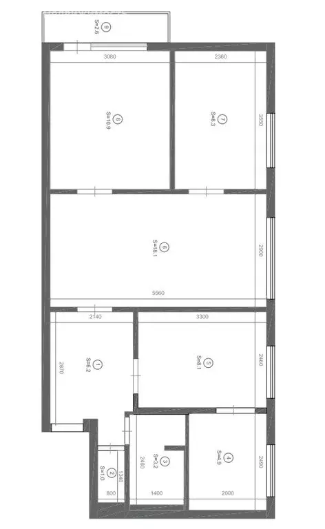 3-комнатная квартира: Кировск, Комсомольская улица, 15 (58.7 м) - Фото 2