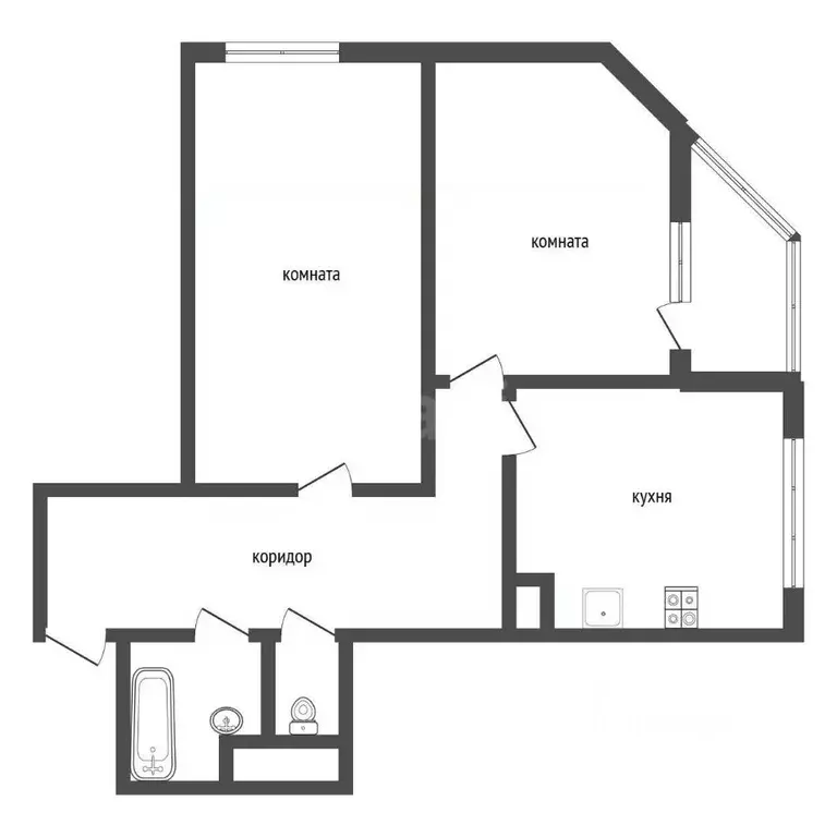 2-к кв. Воронежская область, Воронеж ул. Историка Костомарова, 46/1 ... - Фото 2