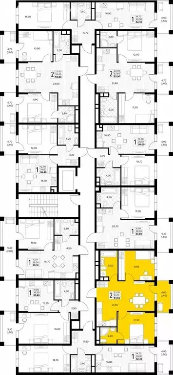 2-комнатная квартира: Сукко, жилой комплекс Кипарис (54.5 м) - Фото 1