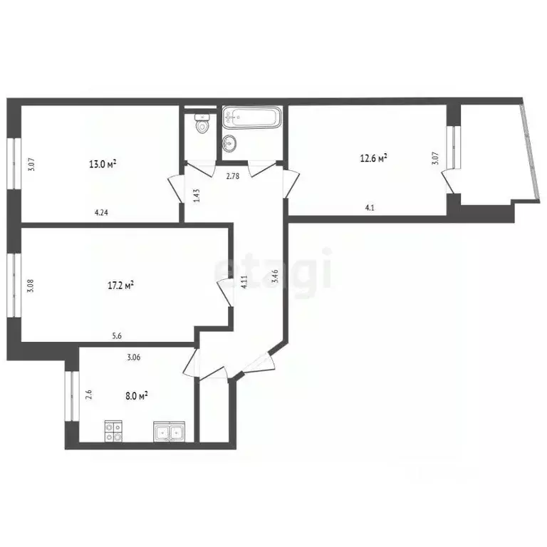 3-к кв. Московская область, Щелково городской округ, Монино пгт ул. ... - Фото 1