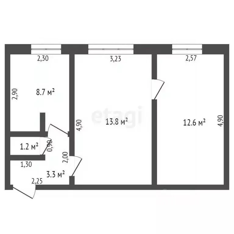 2-к кв. Кемеровская область, Кемерово просп. Ленина, 42 (43.8 м) - Фото 1
