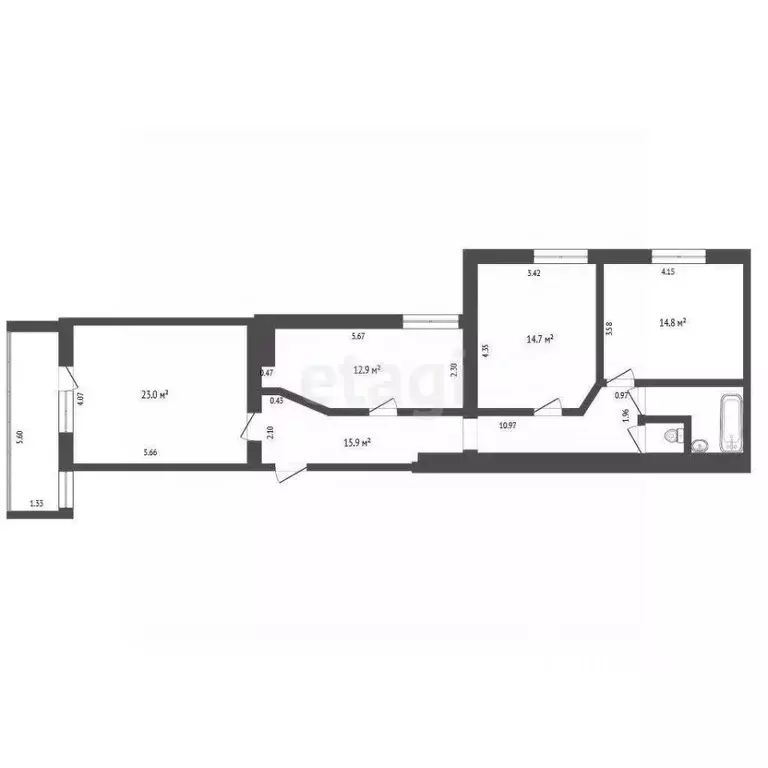 3-к кв. Крым, Симферополь ул. Залесская (90.2 м) - Фото 1