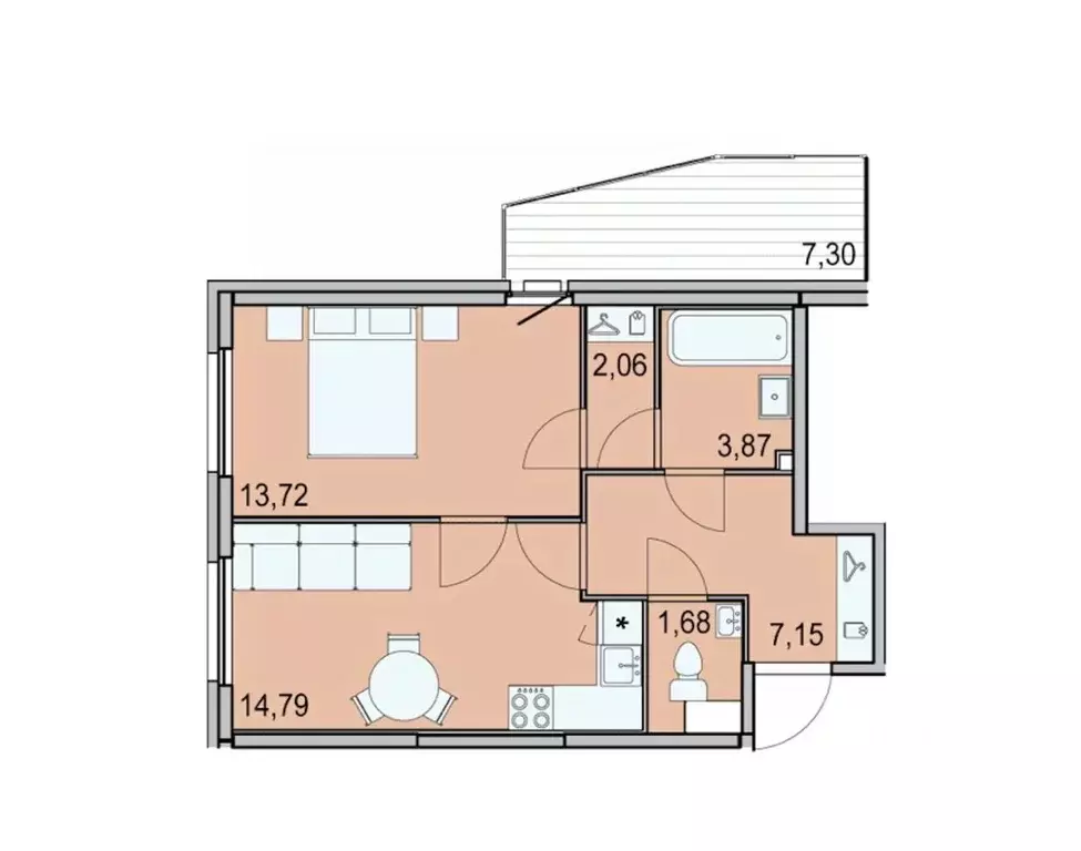 1-к кв. Санкт-Петербург ш. Суздальское, 22к2 (43.3 м) - Фото 2