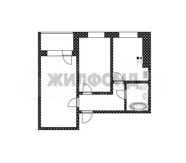2-к. квартира, 45,7 м, 5/9 эт. - Фото 0