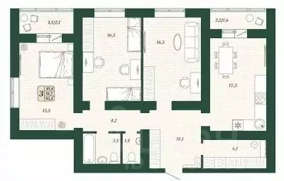 3-к кв. Самарская область, Волжский район, Смышляевка городское ... - Фото 1