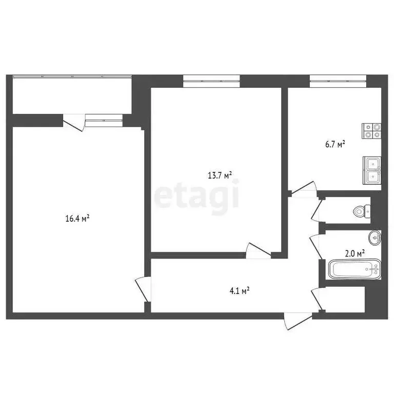 2-комнатная квартира: Ярославль, улица Титова, 14к2 (43.2 м) - Фото 0