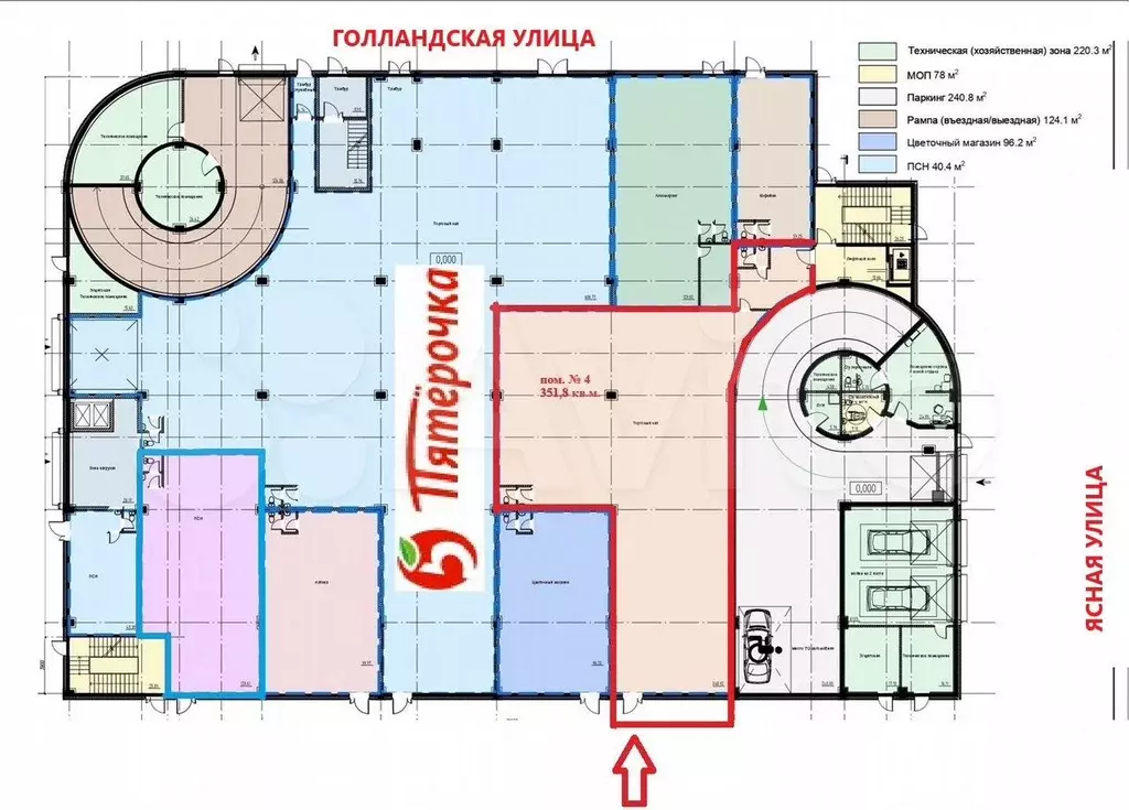 Коммерческое помещение 351,8 метра для ресторана к - Фото 0