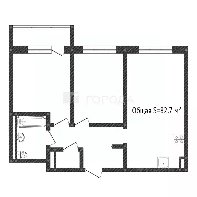 3-к кв. Алтайский край, Барнаул ул. Короленко, 91 (82.7 м) - Фото 2