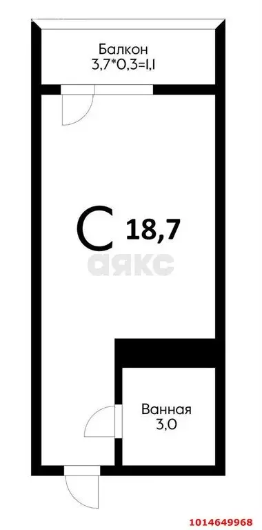 Квартира-студия: Краснодар, улица Евгении Жигуленко, 7к1 (21 м) - Фото 0