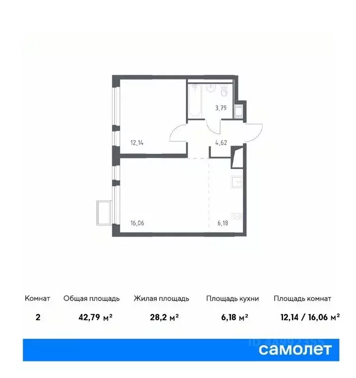 1-к кв. Московская область, Ленинский городской округ, д. Коробово ... - Фото 0