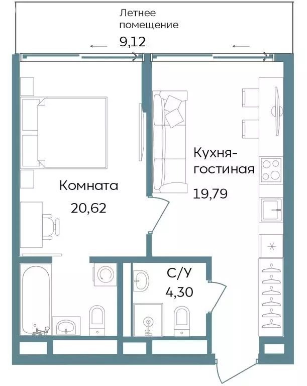 2-комнатная квартира: Республика Крым, Саки (53.83 м) - Фото 1