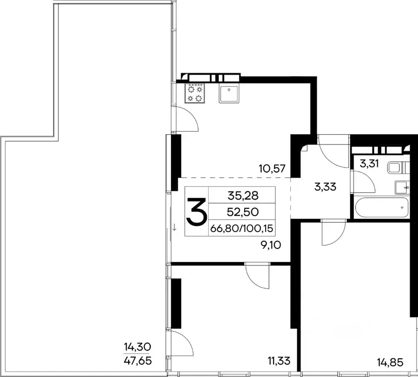 3-к кв. Крым, Алушта муниципальный округ, пос. Семидворье  (100.15 м) - Фото 1