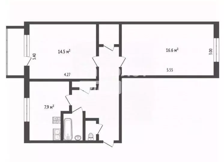 2-к кв. Москва Тайнинская ул., 16К2 (53.4 м) - Фото 2
