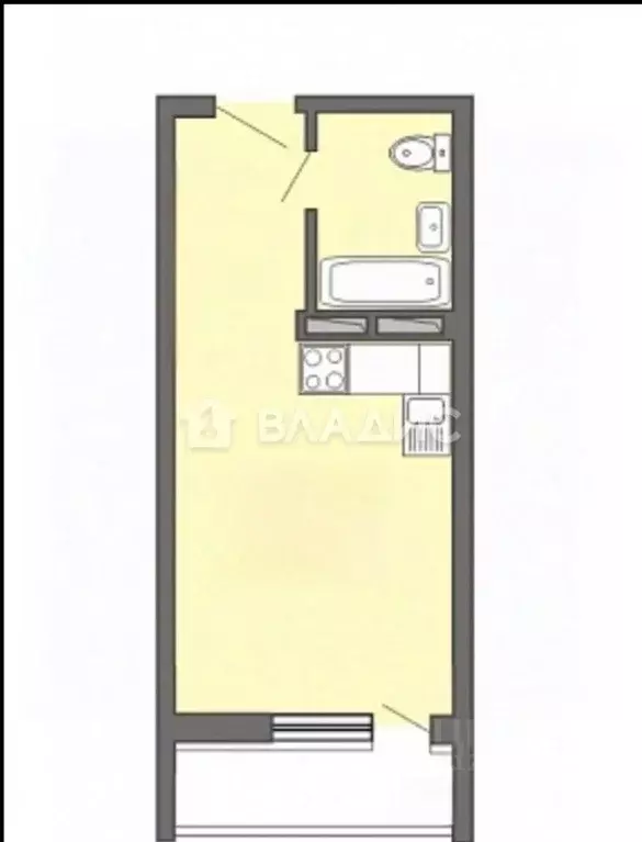 Студия Пензенская область, Пенза ул. Антонова, 5Г (25.6 м) - Фото 1