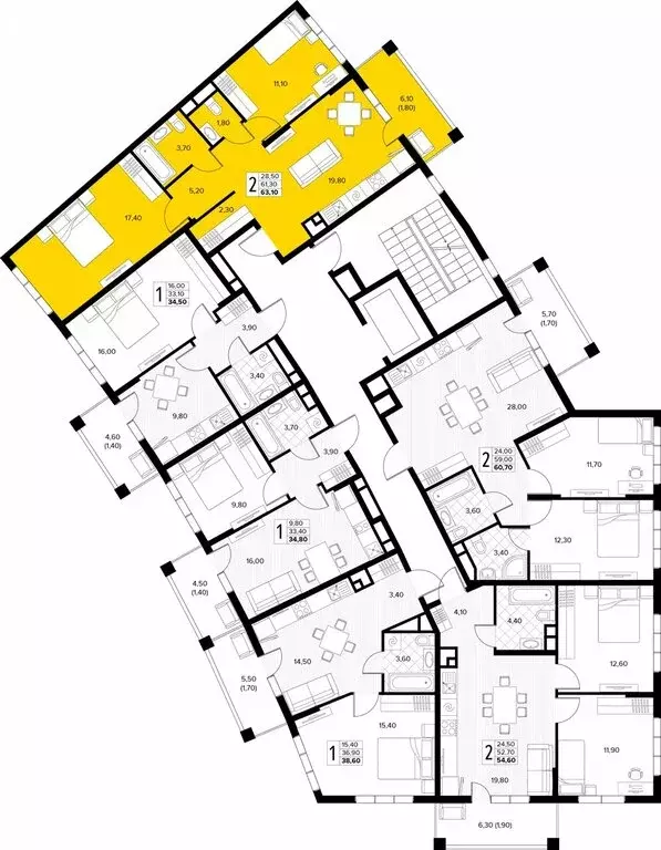 2-комнатная квартира: Сукко, жилой комплекс Кипарис (63.1 м) - Фото 2