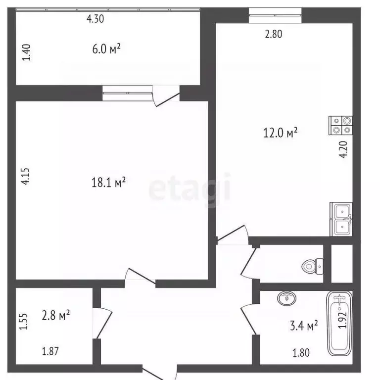 1-к кв. Московская область, Королев ул. Калининградская, 17к1 (48.6 м) - Фото 2