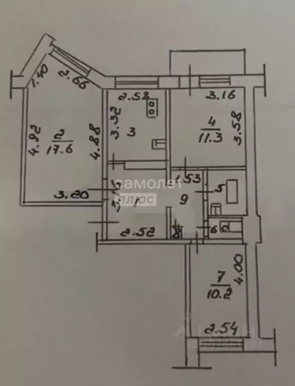 3-к кв. Липецкая область, Липецк ул. Рубена Ибаррури, 2А (63.3 м) - Фото 2