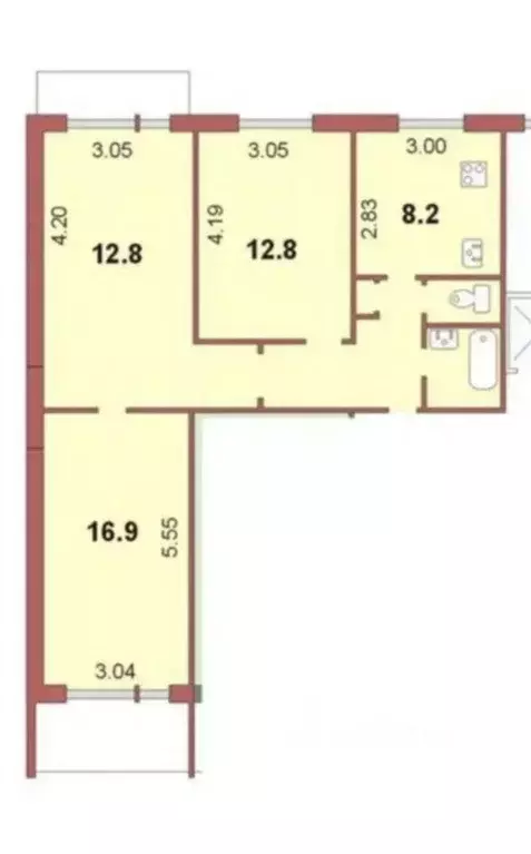 3-к кв. Башкортостан, Уфа Бакалинская ул., 66Б (60.3 м) - Фото 0