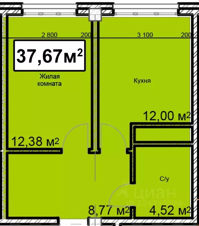 1-к кв. Ставропольский край, Ессентуки ул. Благодатная, 22к3 (37.67 м) - Фото 0